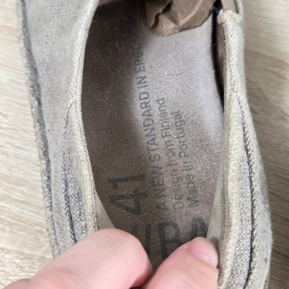VIBAe ZUMA Linen Slip-On Shoes Unisex EU 41 Men's 8 Women's 10 Beige Gray - Picture 6 of 11